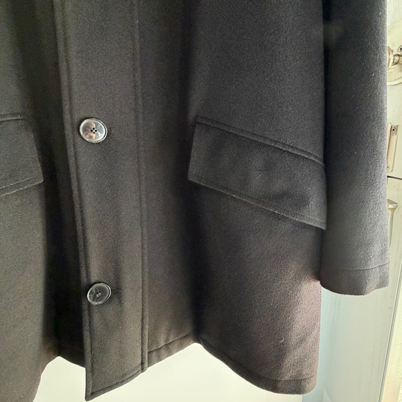 Loro Piana 100% Wool Storm System Classic Black Trench Pea Coat Insulated 42 - Picture 13 of 14